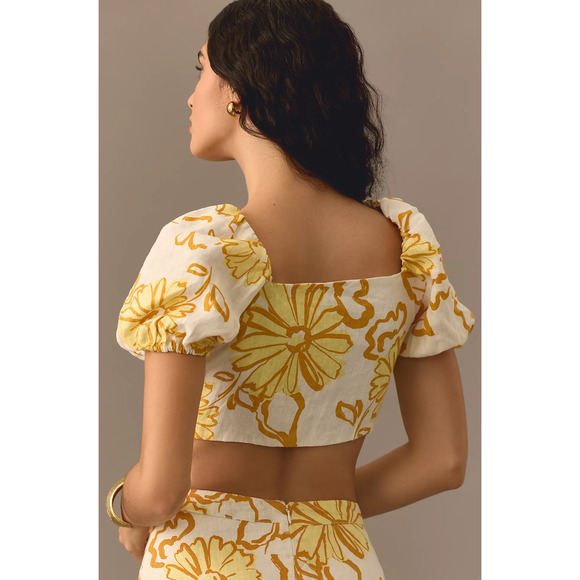 Faithfull Linen Eva Crop Top - New Size 12 - Picture 3 of 4